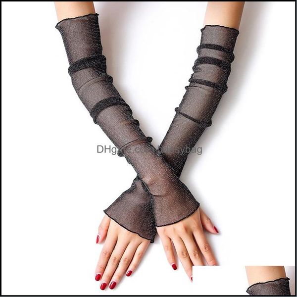 

other fashion accessories cuff sleeves lace ice gloves for women arm legs 50 x9cm 211567 drop delivery 2021 bdesybag dhtnf, Silver