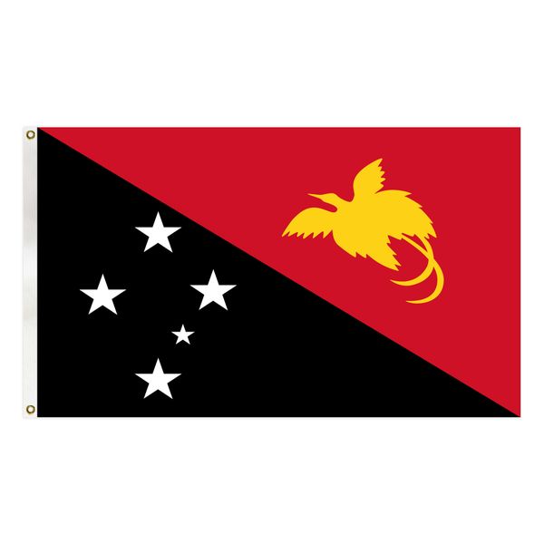 

papua new guinea flag 90x150 cm factory supply premium polyester country national banner with brass grommets