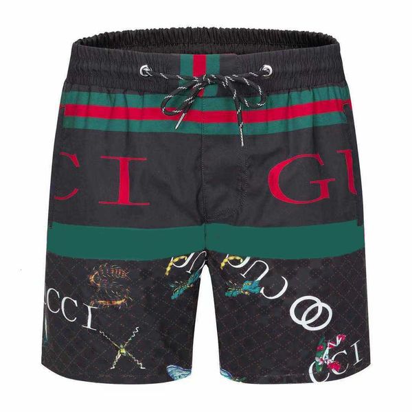 

2022 new luxury casual men's shorts snake pattern flower embroidery men's swimming shorts high street fashion medusa beach pants m, White;black