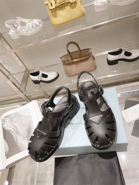 

women calfskin leather sandals platform sandal summer beach shoes diamond buckle ankle strap flats chunky wedge sports shoe size35-40, Black