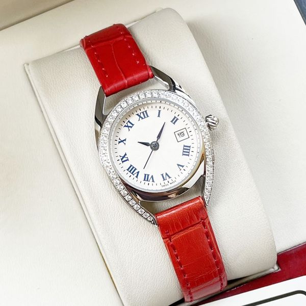 

2022 new fashion women's watch 26mm quartz movement 316l stainless steel case leather belt life waterproof luxury watches designer mont, Slivery;golden