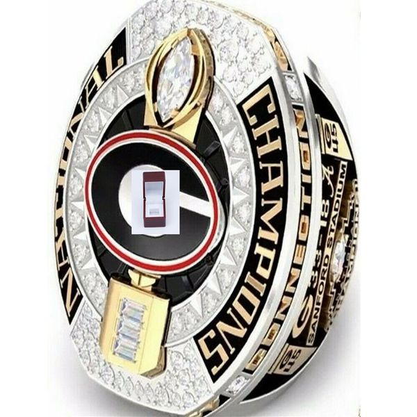 

georgia bulldogs 2022 football championship ring with collector's display case size 11204r, Golden;silver