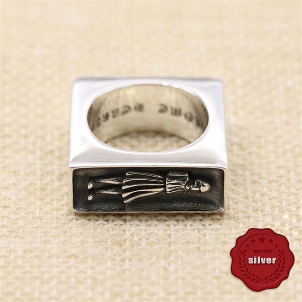 

s925 sterling silver fashion ring punk retro cross flower skull head ring personality male and female couple gift 175m