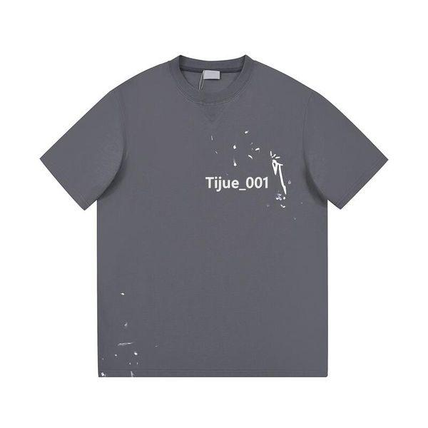 

22fw france new classic ink splash embroidery tee man women fashion street high end designer t-shirt summer limited vacation trend short sle, White;black