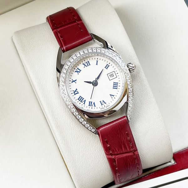 

2022 new fashion women's watch 26mm quartz movement 316l stainless steel case leather belt life waterproof luxury watches designer wris, Slivery;golden