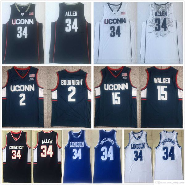 

stitched ncaa connecticut huskies basketball jerseys college ray 34 allen jesus shuttlesworth lincoln high school uconn huskies kemba 15, Black