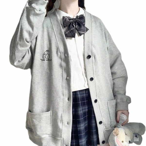 

women's hoodies & sweatshirts cardigan sweater spring and autumn japanese style college knit women net red jacket winter f5b3#, Black