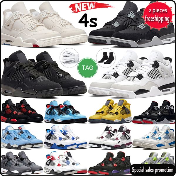 

4s basketball shoes 4 retro military black blank canvas sail men women zen master infrared university blue fire red thunder cactus jack gym