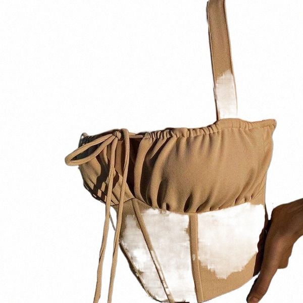 

women's tanks & camis solid white sleeveless bowknot lace up bustier corset fashion crop backless cropped feminino vest t9uv#