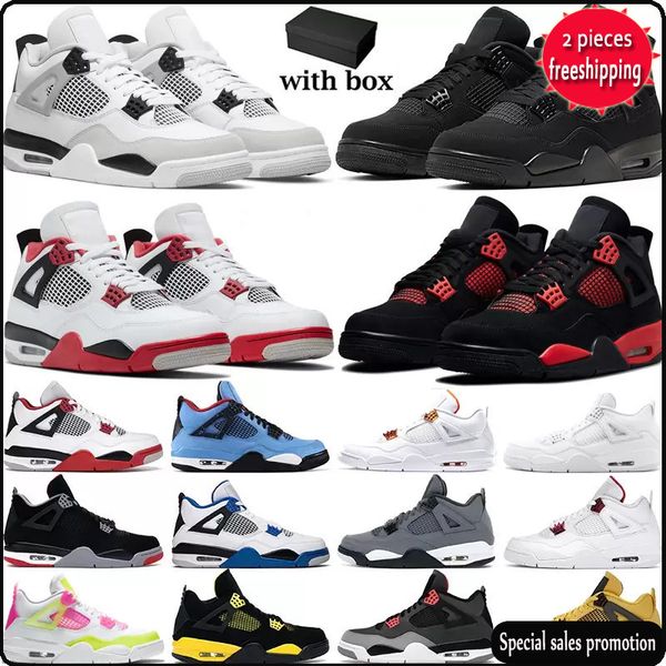

2022 university blue infrared 4 4s mens basketball shoes white cement oreo metallic purple military black cat bred shimmer green glow cactus