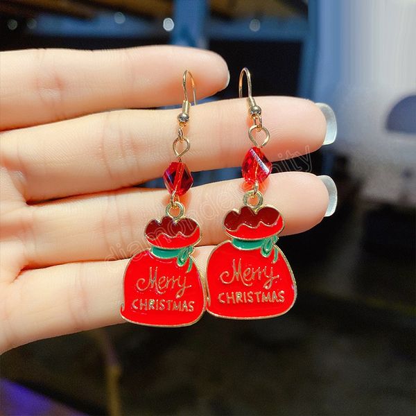 

trendy statement christmas tree earrings for women santa claus snowman dangle earrings jewelry girls gifts, Silver