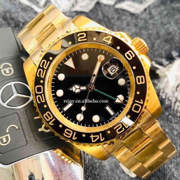 

luxurious movement watch yachtmaster mechanical watches gmt luxury ceramic bezel stainless steel strap ii gold silver band 40mm automatic go, Slivery;brown