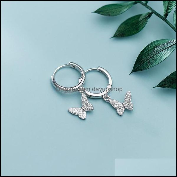 

hoop hie real 925 sterling sier butterfly vine earring zircon fine jewelry for women girlfriends birthday party gifts 202 dayupshop dh8y0, Golden;silver