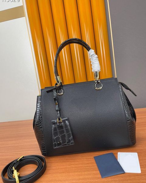 

women's handbag classic designer large capacity bags fashionable splicing alligator pattern briefcase versatile killer bag