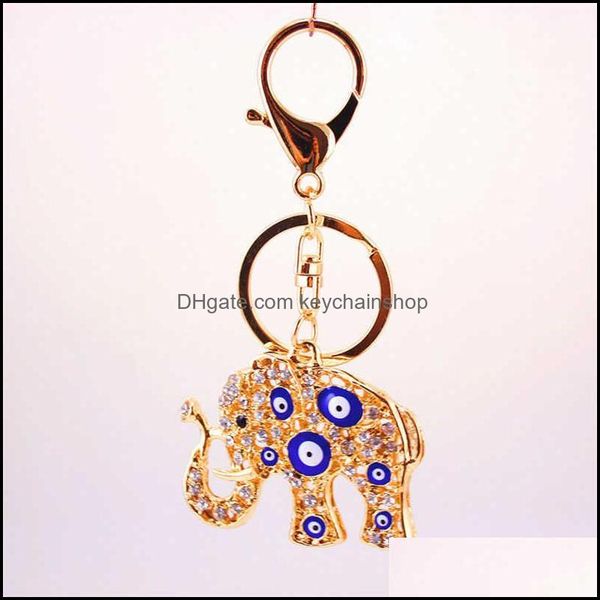 

keychains lucky evil eye charms keychain elephant pendent tassel key chain men women fashion jewelry car g1019 drop deli keychainshop dh7gw, Silver
