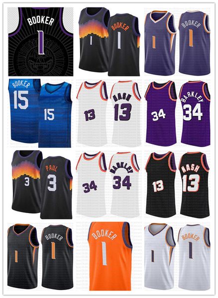 

2022 costom devin booker chris paul basketball jersey mens shirts mesh deandre ayton steve nash charles barkley vintage jerseys youth kids, Black;red