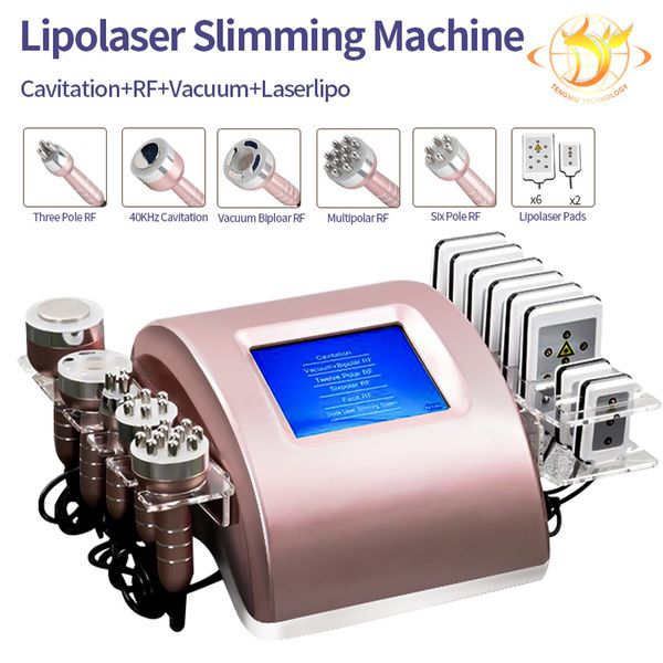 

2 years warranty ultrasonic cavitation fat slimming machine lipo laser loss weight rf skin tightening beauty equipment 5 heads
