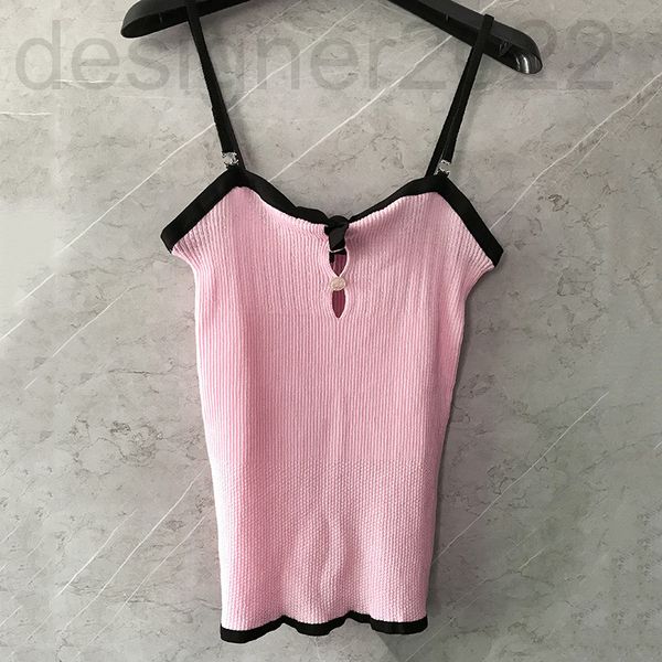 

women's t-shirt designer 22 summer small fragrance bow suspender vest women's fashion open back thin cool bottomed shirt iluk, White