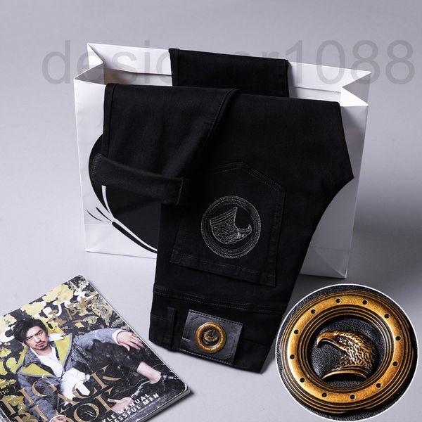 

men's jeans designer spring embroidered high-end men's casual jeans 3fp9, Blue