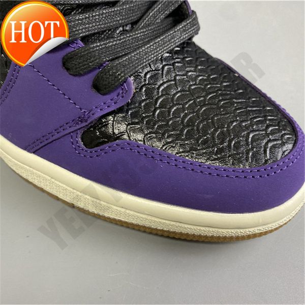

2020 24 8 high shoe surgeon 1 1s og tss/la serpentine black purple gold mens basketball shoes 555088-171 athletic sneakers size 39-4620 24