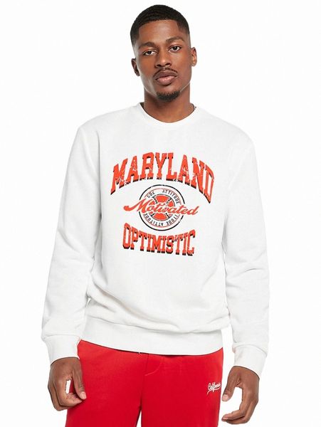 

men letter & graphic print pullover 01lw#, Black