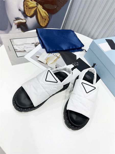 

2022 women calfskin leather sandals platform sandal summer beach shoes diamond buckle ankle strap flats chunky wedge sports shoe size35-41, Black