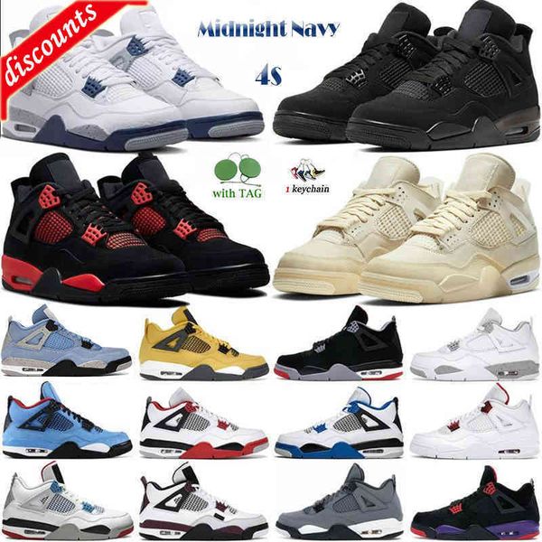 

basketball shoes men women midnight navy 4 4s red thunder sail black cat white oreo pure money infrared zen master metallic purple cool grey