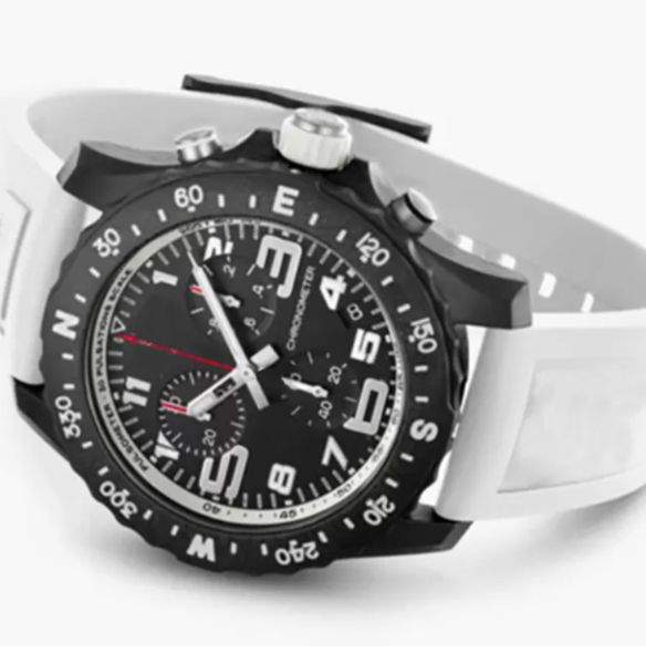 

luxury men's watch japan super quartz endurance pro chronograph 48mm avenger hurricane white rubber 1884 men watches hardlex glass wris, Slivery;brown