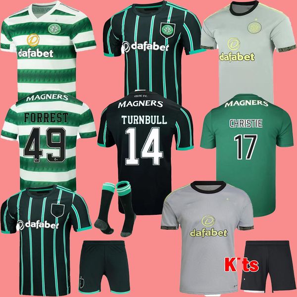 

22 23 celtic away home soccer jersey kyogo jota ajeti 2022 2023 mens kids abada mcgregor turnbull starfelt carter-vickers third baby junior, Black;yellow