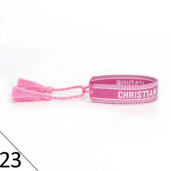 

fashion designers wovens friendship bracelet for luxury brand handmade braided bracelets with tassel print embroidery men bangle code 20-38, Golden;silver