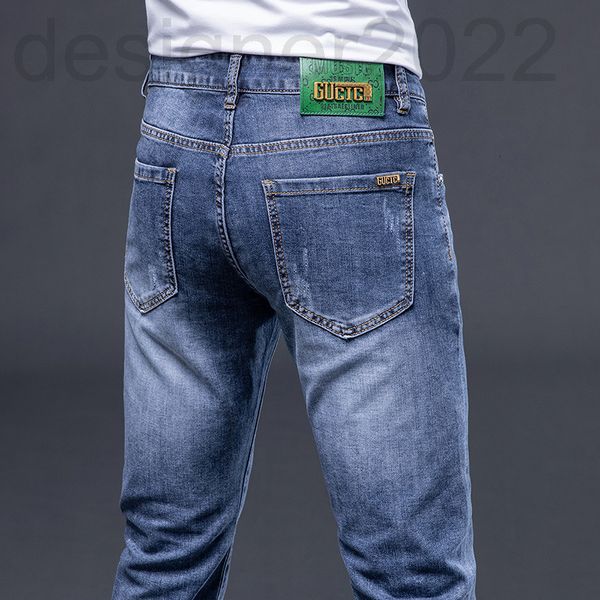 

men's jeans designer g family european high-end jeans men's spring korean style trendy and versatile slim straight pants m1cd, Blue
