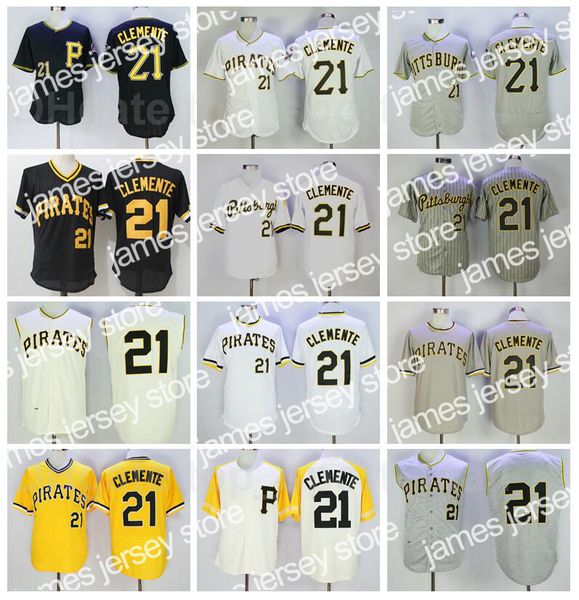 

24 retror 1960 1962 1971 vintage baseball 21 roberto clemente jersey retire flexbase cool base all stitched team color cooperstown pullover, Blue;black