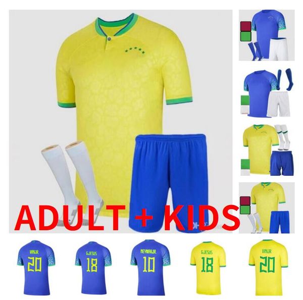 

2022 2023 brazils richarlison g.jesus soccer jerseys camiseta 22/23 coutinho firmino marquinhos vini jr silva dani alves brasil kids kits so, Black;yellow