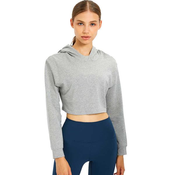 

nwt long sleeve yoga outfits lu-115 short sports jacket hooded gym shirt workout hoodie women autumn cotton sweatshirts winter, White;red