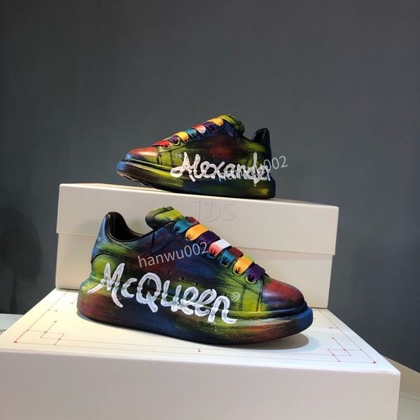 

designer sneaker men women reflective casual shoes genuine leather sneakers party velvet calfskin mixed fiber shoe, Black