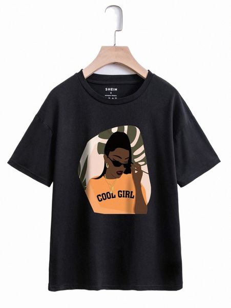 

figure & letter graphic drop shoulder tee h0r0#, White