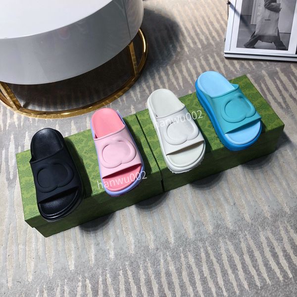 

2022 classics woman shoes slipper leather flat sandals fashion designers slides slide rubber ladies sandal women slippers sandals size35-42, Black