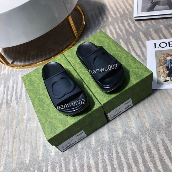 

classics woman shoes slipper leather flat sandals fashion designers slides slide rubber ladies sandal women slippers sandals size35-42, Black