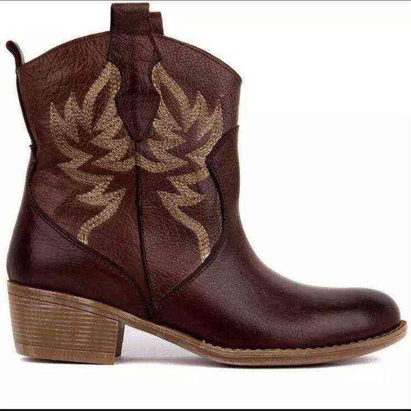 

2022 new large female martin boots national style embroidery fashion british short boots 35-43, Black