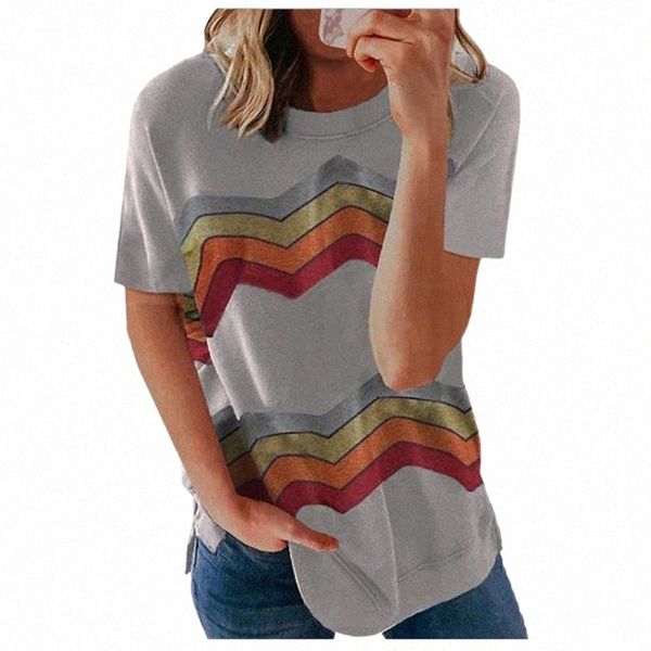 

ladies streetwear loose striped all-match t-shirt casual round neck short-sleeve t shirt female summer oversize women cothes 5xl women', White