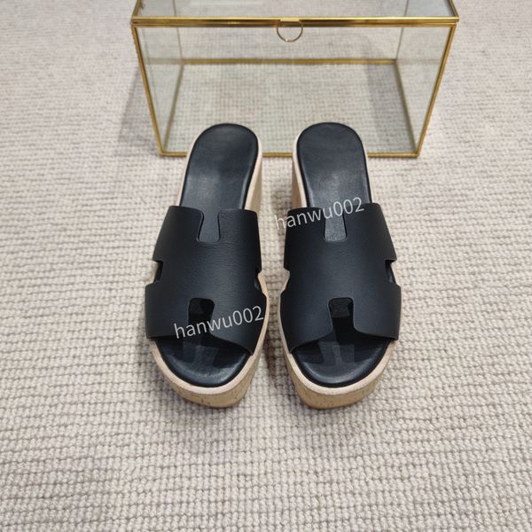 

designer women slippers genuine leather sandals flat flip flop skin slides ladies beach sandal party wedding slipper, Black