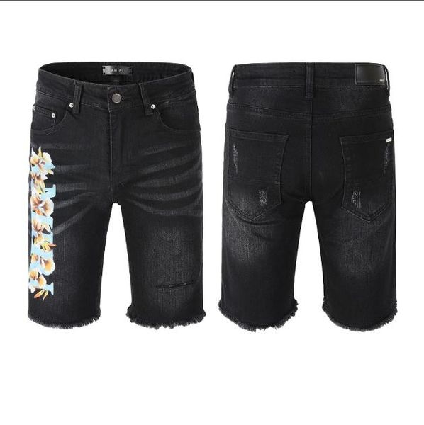 

fashion mens jeans cool style luxury designer denim pant distressed ripped biker black blue jean shorts slim fit motorcycle size 28-40