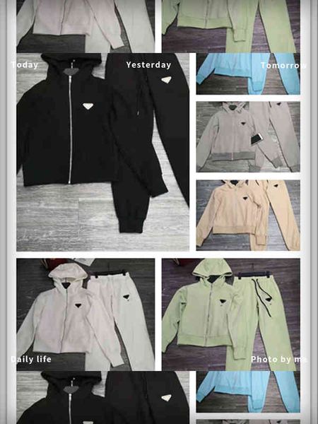 

women's tracksuits designer women sets terry jackets zippers hoodies adjust with budge letters fashion tracksuit jumpers sweater sets, Gray
