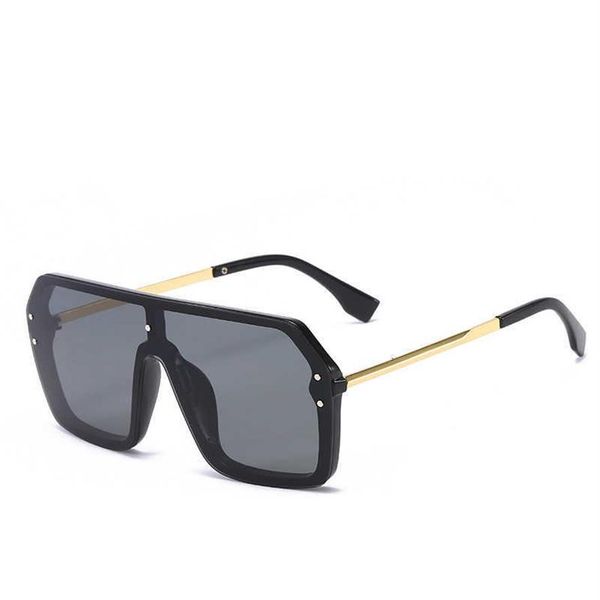 

ff 2021 fashion sunglass designer glasses men's sunglasses big rectangles flat one black piece lady eyes de sol female ey327u, Silver