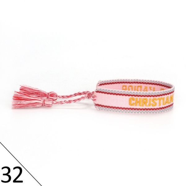 

designers fashion wovens friendship bracelet for luxury brand handmade braided bracelets with tassel print embroidery men bangle code 20-38, Golden;silver