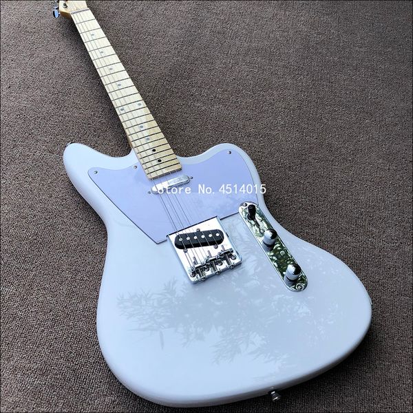

new 6-string white electric guitar maple neck basswood body white guard postage