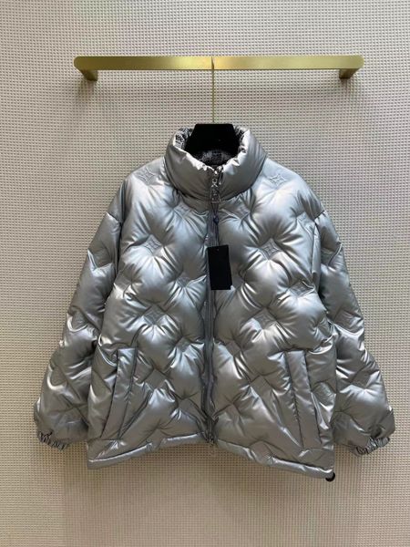 

milan runway down parkas 2022 new winter stand collar panelled women's coats designer brand same style outerwear 0820-1, Black