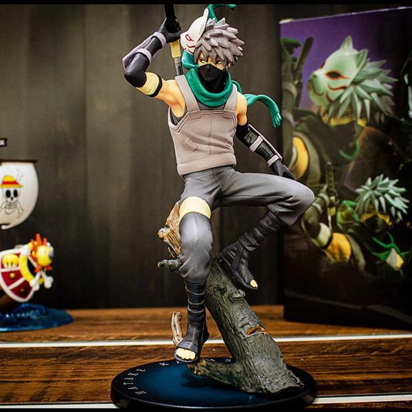 

20cm narutoed shippuden anbu ninja dark hatake kakashi pvc action figure gem figurine statue collectible model toy q0722239m