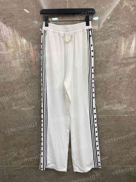 

designer women pants capris fashion brand pattern logo casual pant side star stripe print trousers print cargo pants womens clothing 0912, Black;white