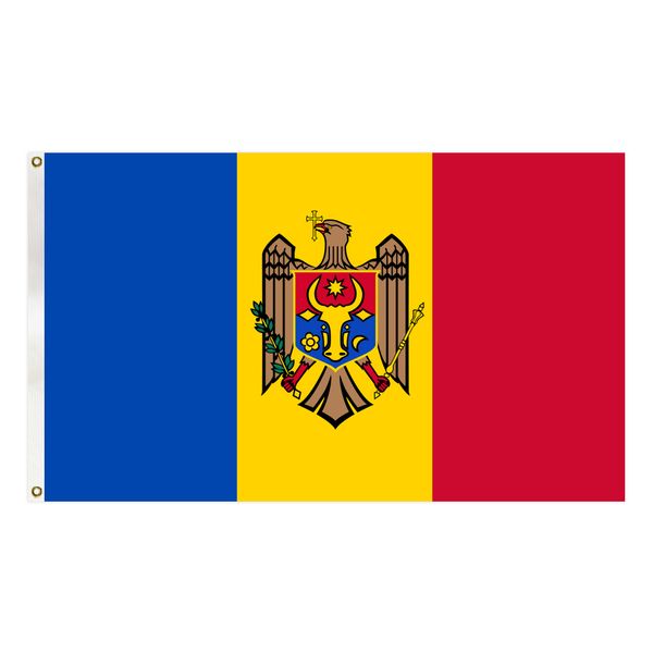 

moldova flag 90x150 cm factory supply premium polyester country national banner with brass grommets